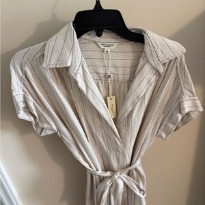 Max Studio Beige Striped Dress